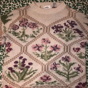 Vintage thrifted 80’s Allison Brittney grandma-core sweater size M